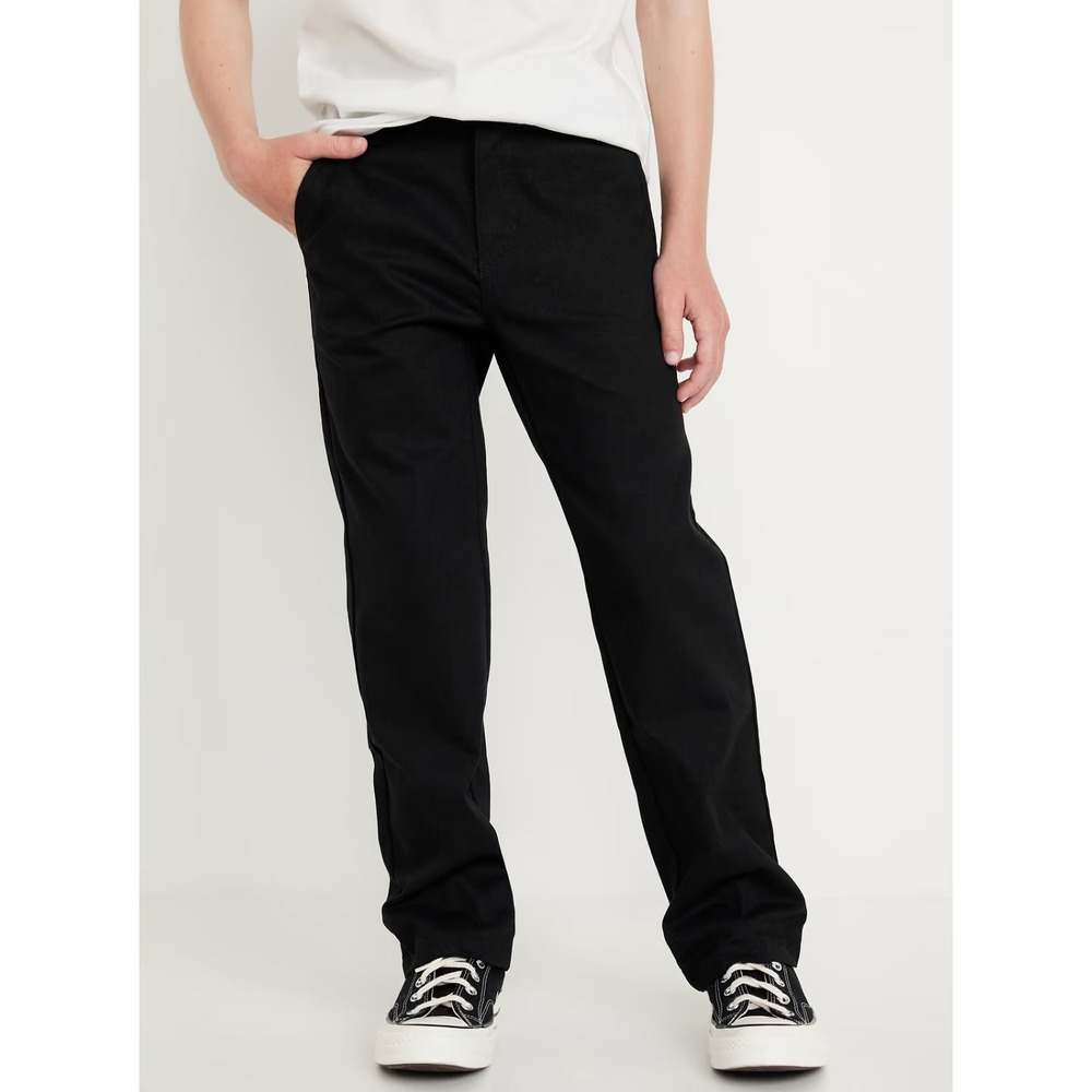 Old Navy Boys Uniform Straight Leg Pants NWT Black Built in Flex Twill Size 14